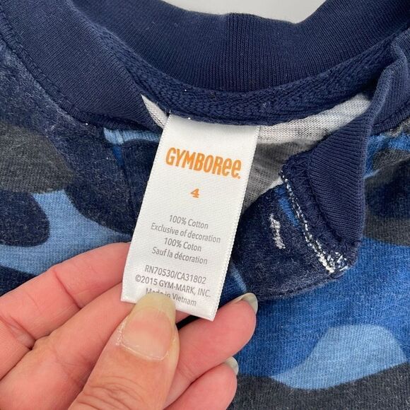Gymboree Boys‎ Cotton Waffle Henley Blue/Camo Size 4T - Picture 3 of 4